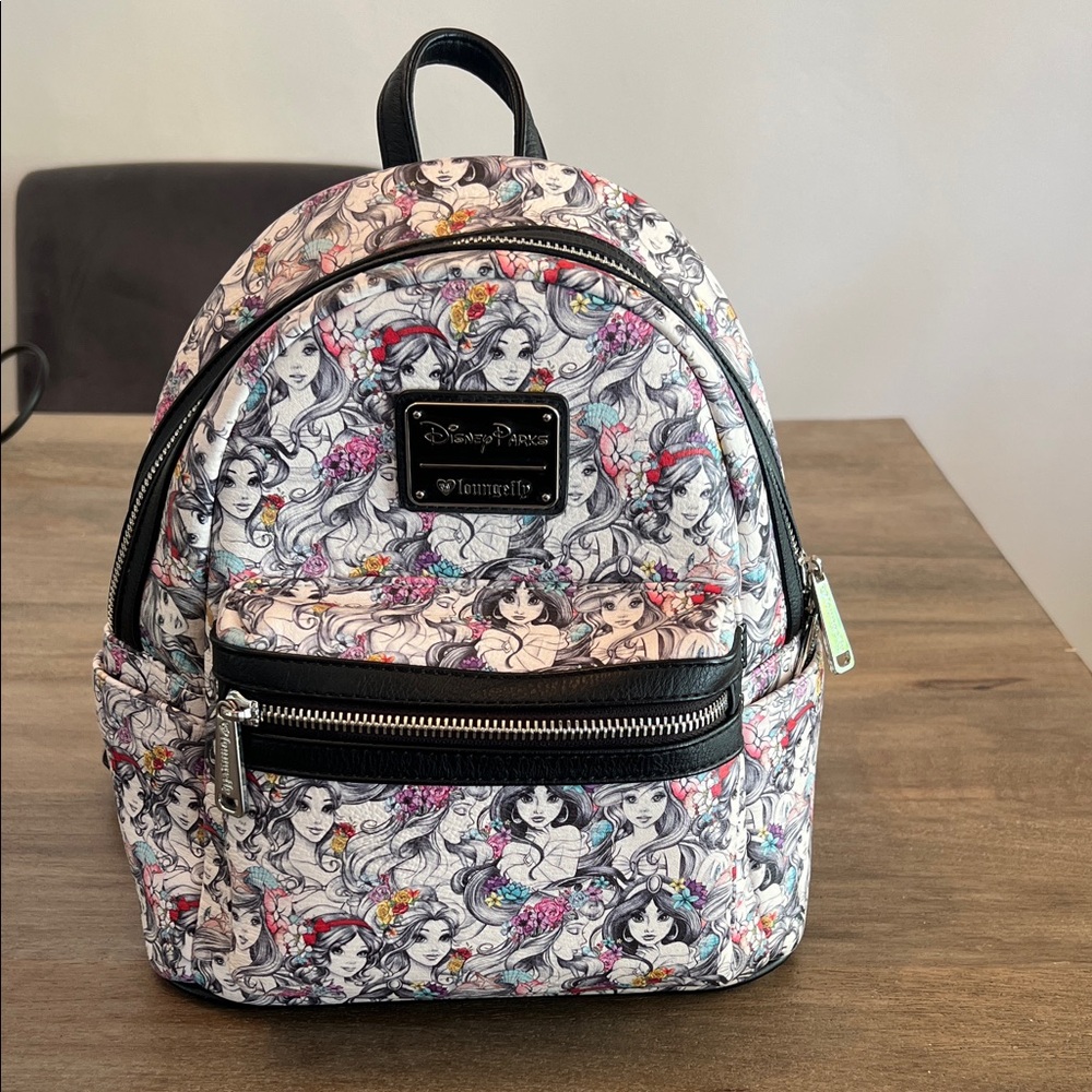 Loungefly Disney Parks Princesses Sketch Mini Backpack Rare